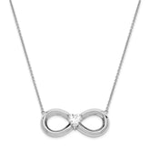Sentimental Expressions Sterling Silver Rhodium-plated CZ Antiqued Forever 19in. Necklace