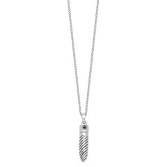 Sentimental Expressions Sterling Silver Rhodium-plated Antiqued Lined Bullet Ash Holder 18 Inch Necklace