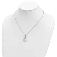 Sentimental Expressions Sterling Silver Rhodium-plated CZ My Mother My Anchor 18in Necklace