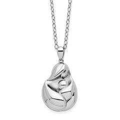 Sentimental Expressions Sterling Silver Rhodium-Rhodium-Plated Mine To Keep Mom and Baby 18in Necklace