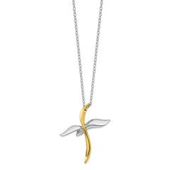 Sentimental Expressions Sterling Silver Gold-tone Faith In Flight 22in Necklace