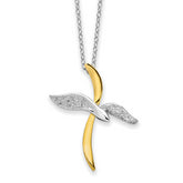 Sentimental Expressions Sterling Silver Gold-tone Faith In Flight 22in Necklace