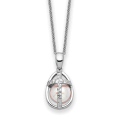 Sentimental Expressions Sterling Silver Rhodium-Rhodium-Plated FWC Pearl Commitment 18in Necklace