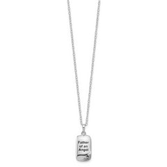 Sentimental Expressions Sterling Silver Rhodium-plated Antiqued Father of an Angel Ash Holder 18 Inch Necklace