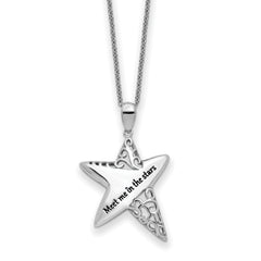 Sentimental Expressions Sterling Silver Rhodium-Rhodium-Plated Antiqued Meet Me in the Stars 18 Inch Necklace