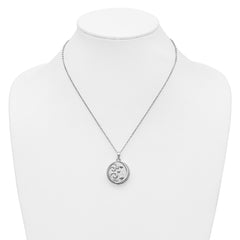 Sentimental Expressions Sterling Silver Rhodium-plated Antiqued Goodnight Ash Holder 18 Inch Necklace