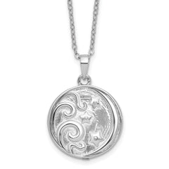 Sentimental Expressions Sterling Silver Rhodium-plated Antiqued Goodnight Ash Holder 18 Inch Necklace