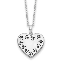 Sentimental Expressions Sterling Silver Rhodium-plated Antiqued Love Never Ends Pet Ash Holder 18 Inch Necklace