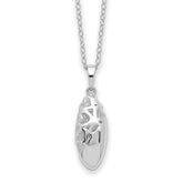 Sentimental Expressions Sterling Silver Rhodium-plated Scrolled Hearts Ash Holder 18 Inch Necklace