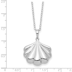 Sentimental Expressions Sterling Silver Rhodium-plated Shell Ash Holder 18 Inch Necklace