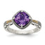 Prong-Set Accent Cushion Amethyst Ring in Sterling Silver, 2.5mm - Sophia Jewelers