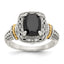 Shey Couture Sterling Silver with 14K Accent Antiqued Black Onyx Ring