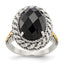 Accent Checkerboard-Cut Black Onyx Ring in Sterling Silver, 14x10mm - Sophia Jewelers