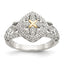 Accent Diamond Ring in Sterling Silver, Textured (0.06 ct. tw.) - Sophia Jewelers
