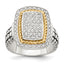 Accent Diamond Ring in Sterling Silver, Antiqued & Textured (0.25 ct. tw.) - Sophia Jewelers