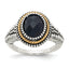 Accent Checkerboard-Cut Black Onyx Ring in Sterling Silver, 10x8mm - Sophia Jewelers