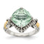 Shey Couture Sterling Silver with 14K Accent Antiqued Cushion Green Quartz Cushion Ring - Sophia Jewelers