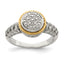 Shey Couture Sterling Silver Rhodium-plated with 14K Accent Polished Diamond Ring