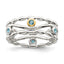 Shey Couture Sterling Silver Rhodium-plated with 14K Accent Light Swiss Blue Topaz Ring - Sophia Jewelers