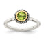 Shey Couture Sterling Silver with 14K Accent Antiqued Round Bezel Peridot Ring