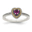 Shey Couture Sterling Silver with 14K Accent Antiqued Rhodium-Plated Rhodolite Garnet Heart Ring