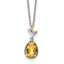 Leaves Pear Citrine Necklace in Sterling Silver & 14K Gold, 20mm (1.55 ct.) - Sophia Jewelers