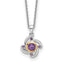 Shey Couture Sterling Silver Rhodium-Rhodium-Plated with 14K Accent .55Amethyst and .06Pink Quartz 18 inch Necklace