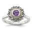 Accent Amethyst Ring in Sterling Silver, Antiqued, Size 6–8 - Sophia Jewelers