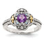 Amethyst Swiss Blue Topaz Ring in Sterling Silver, Antiqued, Size 6–8 - Sophia Jewelers