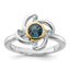 Shey Couture Sterling Silver Rhodium-plated with 14k Accent .69 London Blue Topaz / .08 Swiss Blue Topaz Ring - Sophia Jewelers