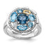 Shey Couture Sterling Silver Rhodium-plated with 14k Accent 1.36 Swiss Blue Topaz / 1.05 London Blue Topaz / .08 White Topaz Ring, Size 6–8 - Sophia Jewelers
