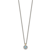 Shey Couture Sterling Silver Antiqued with 14k Accent Light SwiSterling Silver Blue Topaz 18 inch Necklace