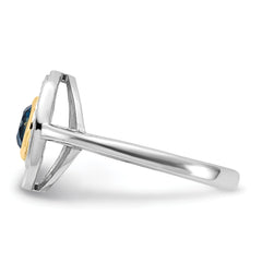 Shey Couture Sterling Silver Rhodium-plated with 14k Accent London Blue Topaz Ring