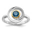 Shey Couture Sterling Silver Rhodium-plated with 14k Accent London Blue Topaz Ring, Size 6–8 - Sophia Jewelers
