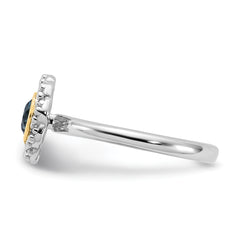 Shey Couture Sterling Silver Rhodium-plated with 14k Accent London Blue Topaz Ring