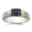 Shey Couture Sterling Silver with 14k Accent Black Rhodium-Plated Antiqued Sapphire Ring