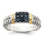 Accent Sapphire Ring in Sterling Silver, Antiqued, Size 6 - Sophia Jewelers