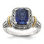 Shey Couture Sterling Silver with 14k Antiqued Lab Created Sapphire Ring - Sophia Jewelers