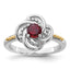 Shey Couture Sterling Silver Rhodium-plated with 14k Accent Garnet Ring, Size 6–8 - Sophia Jewelers