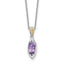 Shey Couture Sterling Silver Rhodium-plated with 14k Accent Marquise Amethyst Navette 18 inch with 2 inch Extension Necklace
