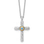 Round London Blue Topaz Cross Necklace in Sterling Silver, 18 Inch - Sophia Jewelers