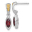 Shey Couture Sterling Silver Rhodium-plated with 14k Accent Marquise Garnet Post Dangle Earrings