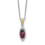 Shey Couture Sterling Silver Rhodium-plated with 14k Accent Marquise Garnet Navette 18 inch with 2 inch Extension Necklace