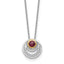 Concentric Round Garnet Circle Necklace in Sterling Silver, 18 Inch - Sophia Jewelers
