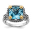 Accent Swiss Blue Topaz Ring in Sterling Silver, Antiqued & Polished - Sophia Jewelers