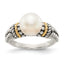 Accent Freshwater Pearl Ring in Sterling Silver, Antiqued - Sophia Jewelers