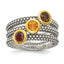 Round Bezel Quartz Stackable Ring in Gold-Plated Sterling Silver - Sophia Jewelers