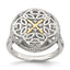 Accent Diamond Vintage Ring in Sterling Silver, Textured (0.03 ct. tw.) - Sophia Jewelers
