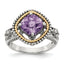 Accent Checkerboard-Cut Cushon Amethyst Ring in Sterling Silver - Sophia Jewelers