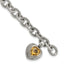 Accent Citrine Heart Bracelet in Sterling Silver, Antiqued, 7.5 Inch - Sophia Jewelers